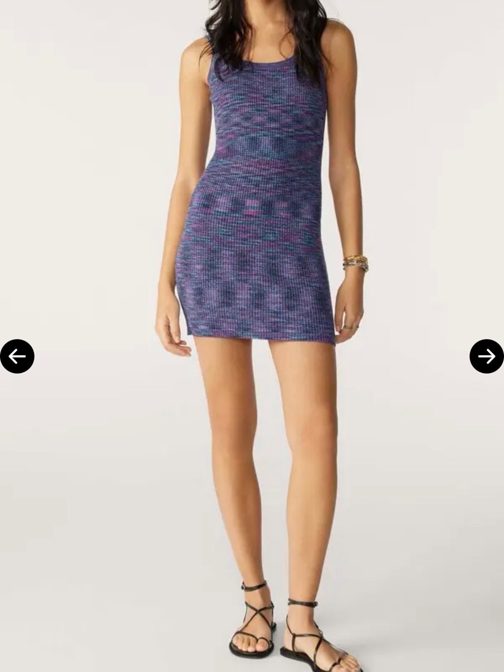 Ba&sh Maxine Knit Dress - Shimmer, Casual, Streetwear, Multicolor, Marled, Space